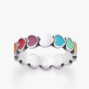 James Avery Enamel Connected Hearts Ring 💕